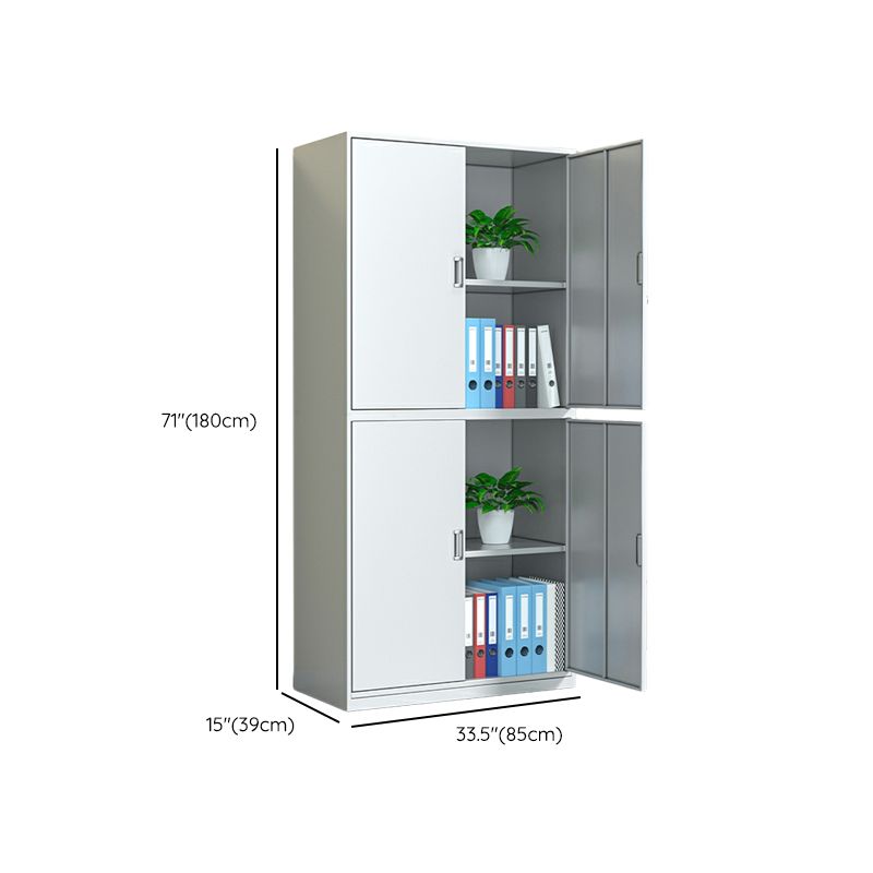 Contemporary White Metal Filing Cabinet With Fire Resistance Shelves