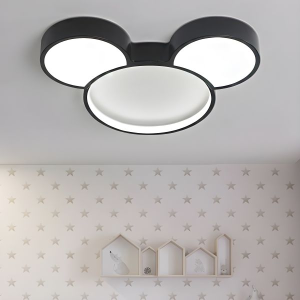 子供の寝室用のブラックのモダンでシンプルなミッキーLED天井取り付け 