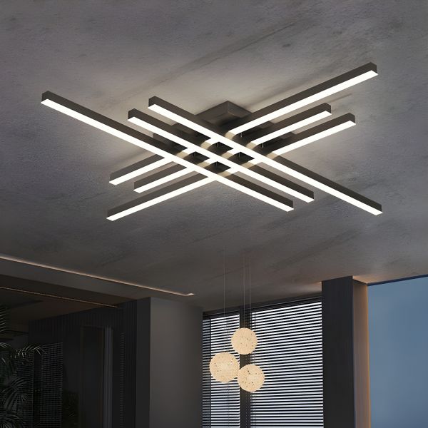 Cross-Cross Semi Mount Lighting Simplicity Metal Living Room LED