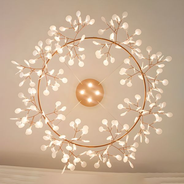 Nordic Style Chandelier Rose Gold Firefly Hanging Lamp with