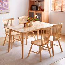 5 Pieces: Table, 4 Wood Chairs