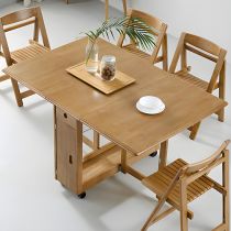 5 Pieces: Wood Table, 4 Chairs