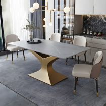 5 Pieces: Grey Table, 4 Chairs