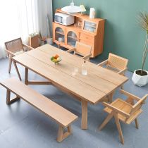 6 Pieces: Table, 4 Chairs, 1 Bench