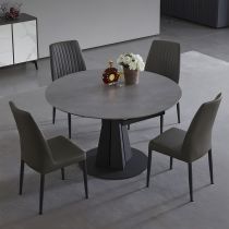 5 Pieces: Table, 4 Grey Chairs