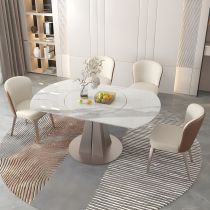 5 Pieces: Table, 4 White Chairs