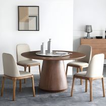 5 Pieces: Walnut Table, 4 Chairs