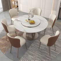 7 Pieces: Table, 6 White Chairs