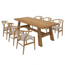 7 Pieces: Table, 6 Chairs