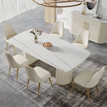 7 Pieces: Table, 6 Chairs