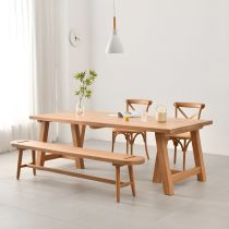 4 Pieces: Table, 2 Chairs, 1 Bench