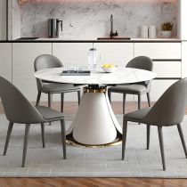 5 Pieces: Table, 4 Grey Chairs