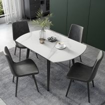 5 Pieces: Table, 4 Grey Chairs