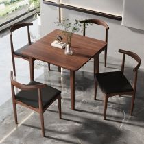 5 Pieces: Table, 4 Black Chairs