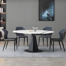 5 Pieces: Table, 4 Blue Chairs