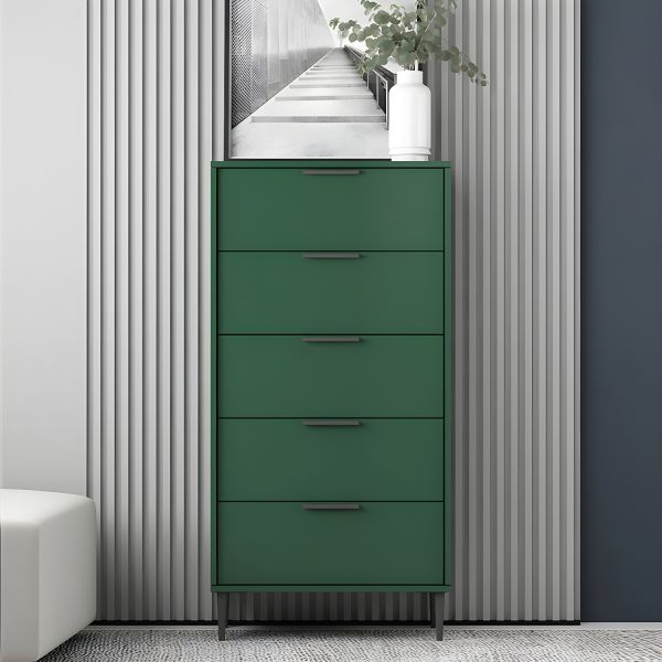 Vertical Wood Contemporary Dresser Bedroom Lingerie Chest Dresser with  Drawer - Green 24"L x 12"W x 47"H
