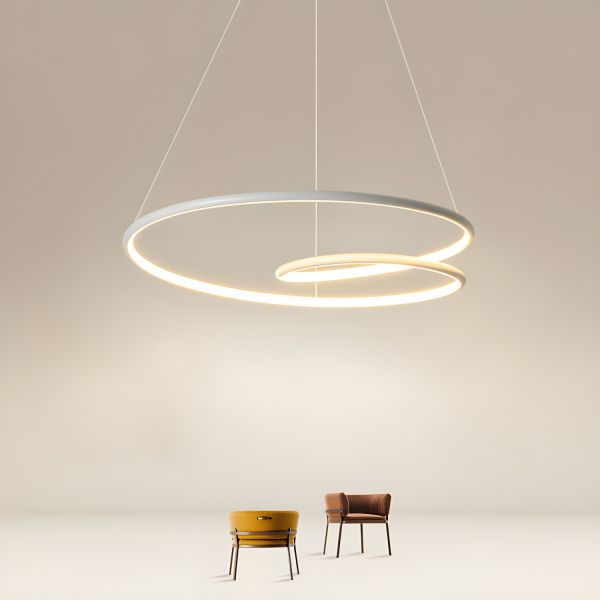 Spiral Pendant Light Fixture Nordic Style Metal LED Chandelier