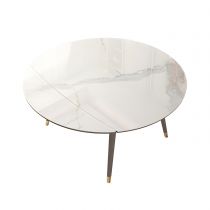 Mesa blanca de 120 x 120 x 76 cm