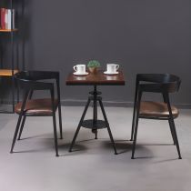 Conjunto de 3 piezas: 1 Mesa negra + 2 sillas