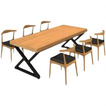 7 Pieces: Table, 6 Chairs