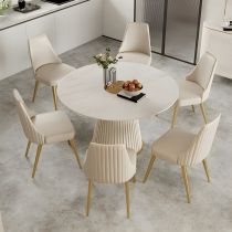 7 Pieces: Table, 6 Chairs