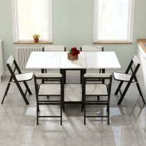 7 Pieces: Table, 6 Chairs