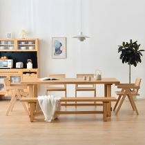 6 Pieces: Table, 4 Chairs, 1 Bench