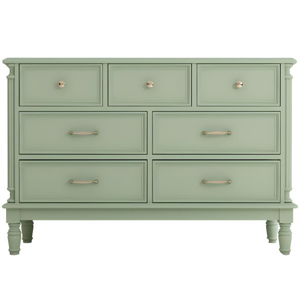 green dresser with wood top Emerald Green Bedroom Dresser Set – VillelasCo Furniture main image 1