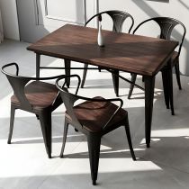 5 Pièces : Table en Noyer, 4 Chaises