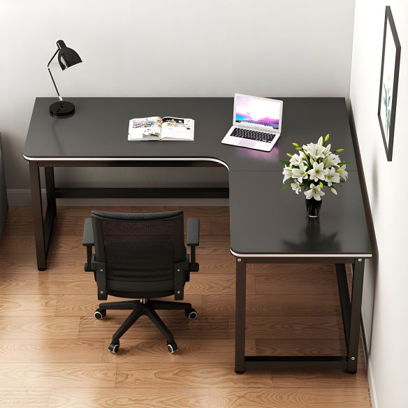 Modern Black L Shape Office Desk