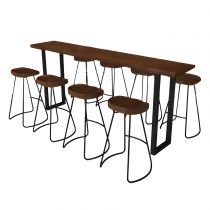 Conjunto de 9 Peças: 1 Mesa, 8 Bancos de Bar