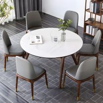 7 Pieces: Table, 6 Grey Chairs