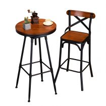 Conjunto de 2 Peças: 1 Mesa, 1 Banco de Bar
