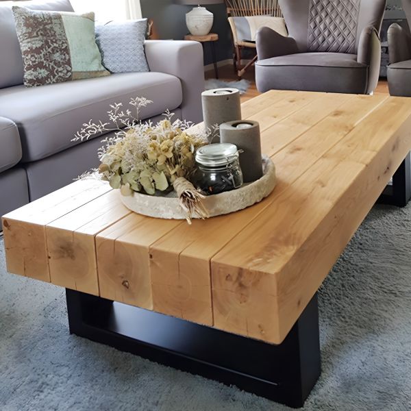 Tavolino Da Salotto In Legno Massello Sheesham - Design Moderno, Naturale, 120x45x30 Cm, Nessun Assemblaggio - Foto 8