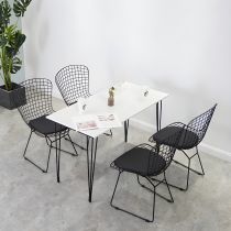 5 Pieces: Bright White Table, 4 Chairs