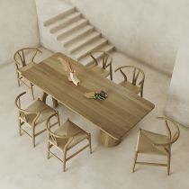 7 Pieces: Table, 6 Beige Chairs