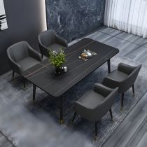 5 Pièces : Table Noir-Or, 4 Chaises