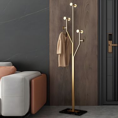 Appendiabiti autoportante con base in marmo, moderno albero in metallo per riporre indumenti pesanti, appendiabiti da ingresso per vestiti e cappotti