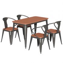 5 Pieces: Table, 4 Chairs