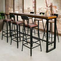 7 Pieces: Table, 6 Stools