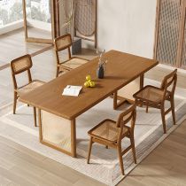 5 Pieces: Table, 4 Brown Chairs