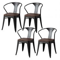 4 Chaises Marron