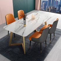 7 Pièces : Table, 4 Chaises Orange