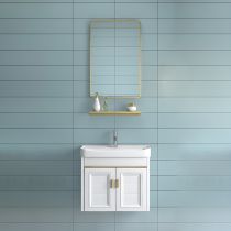 Vanità del Bagno e Rubinetto e Specchio (Quadrato)