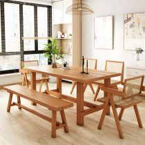 6 Pieces: Table, 4 Chairs, 1 Bench