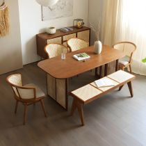 6 Pièces : Table, 4 Chaises, 1 Banc