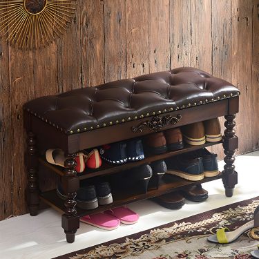 HOMCOM Shoe Storage Bench, Shoe Rack Bench With Seating Cushion, Drawer, 3 Open Compartments And Table Top For Entryway, Hallway, White - View #8