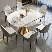 7 Pieces: White Table, 6 Chairs