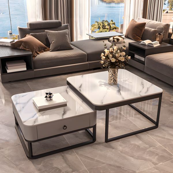 【値下げ】HAZUKI COFFEE TABLE Southern Enterprises Narita 36 in. Gold Medium Round Glass