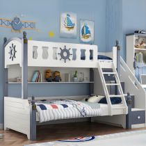 Letto Per Bambini + Scale + Libreria